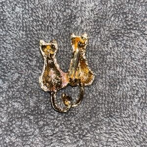 Gold and Black Cat Pin